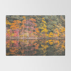 Autumn Reflections, Woodland Lake in Fall Forest Rug Gallery Image 2