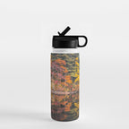 Autumn Reflections, Woodland Lake in Fall Forest Water Bottle Gallery Image 1