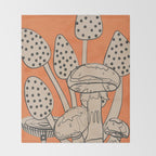 Abstract Mushrooms 2 Throw Blanket Gallery Image 2