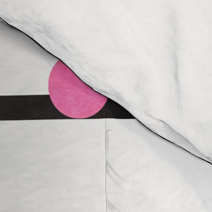 Blush pink black watercolor modern stripes polka dots Comforter Gallery Image 4