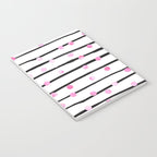 Blush pink black watercolor modern stripes polka dots Notebook Gallery Image 3