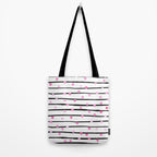 Blush pink black watercolor modern stripes polka dots Tote Bag Gallery Image 2