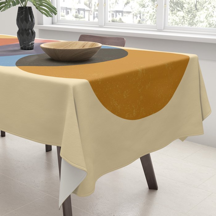 Abstraction_SUNRISE_SUNSET_CIRCLE_RISING_COLORFUL_POP_ART_0425A Tablecloth Gallery Image 3