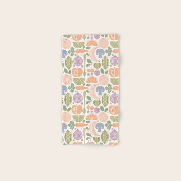 Fruits and Veggies 2025 Calendar Pastel Bath Towel Gallery Image 1