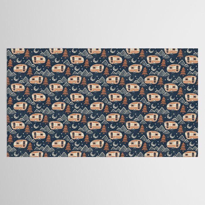 Little Camper - midnight and copper  Tablecloth Gallery Image 2