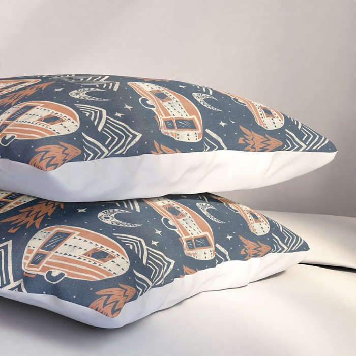 Little Camper - midnight and copper  Pillow Sham Gallery Image 3