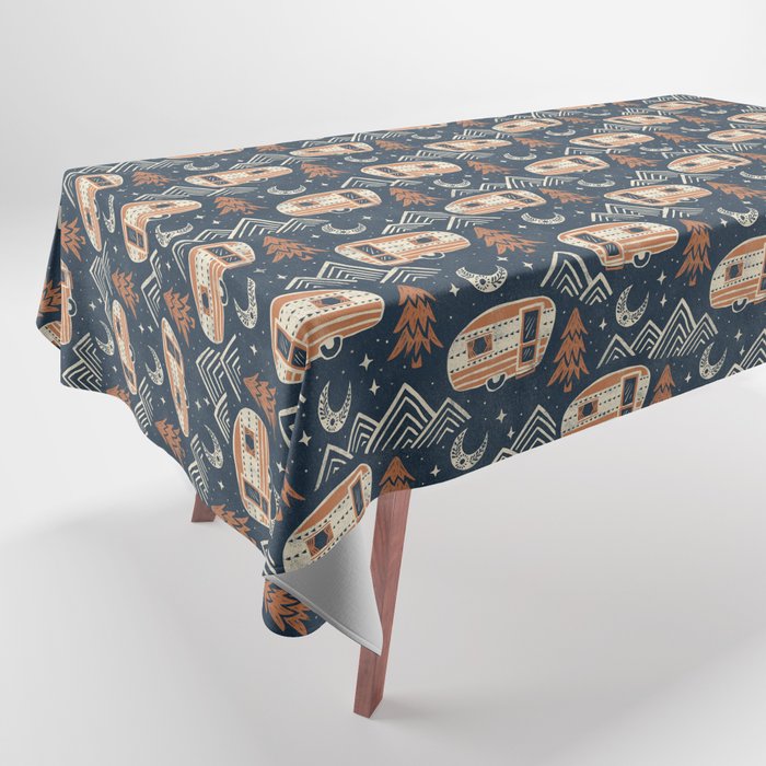 Little Camper - midnight and copper  Tablecloth Gallery Image 1