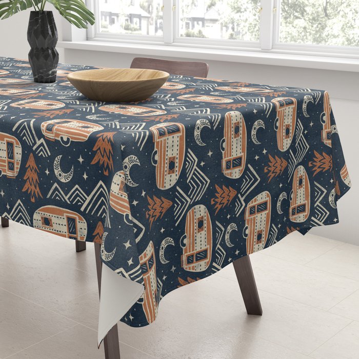 Little Camper - midnight and copper  Tablecloth Gallery Image 3