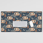 Little Camper - midnight and copper  Desk Mat Gallery Image 1
