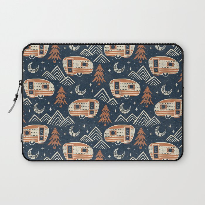 Little Camper - midnight and copper  Laptop Sleeve Gallery Image 1