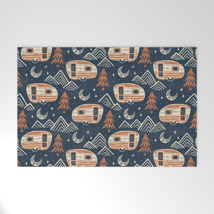 Little Camper - midnight and copper  Welcome Mat Gallery Image 1