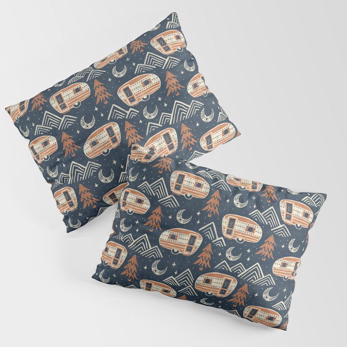 Little Camper - midnight and copper  Pillow Sham Gallery Image 3