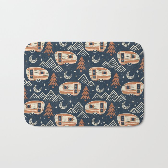 Little Camper - midnight and copper  Bath Mat Gallery Image 1