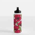 Red Poppy garden 2 Water Bottle Gallery Image 3
