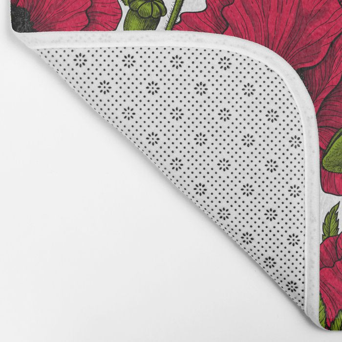 Red Poppy garden 2 Bath Mat Gallery Image 2