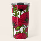 Red Poppy garden 2 Travel Mug Gallery Image 1