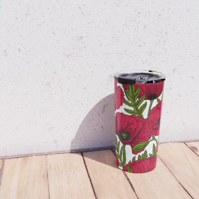 Red Poppy garden 2 Travel Mug Gallery Image 4