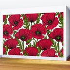 Red Poppy garden 2 Wall Mural Gallery Image 2