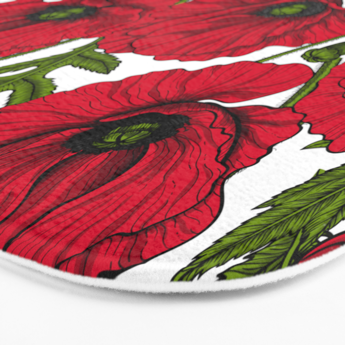 Red Poppy garden 2 Bath Mat Gallery Image 3
