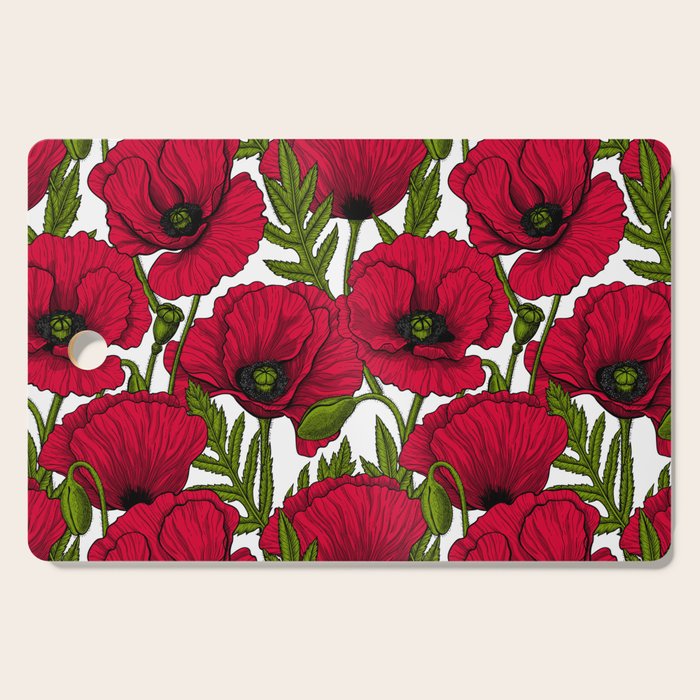 Red Poppy garden 2 Cutting Board Gallery Image 1