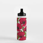 Red Poppy garden 2 Water Bottle Gallery Image 2