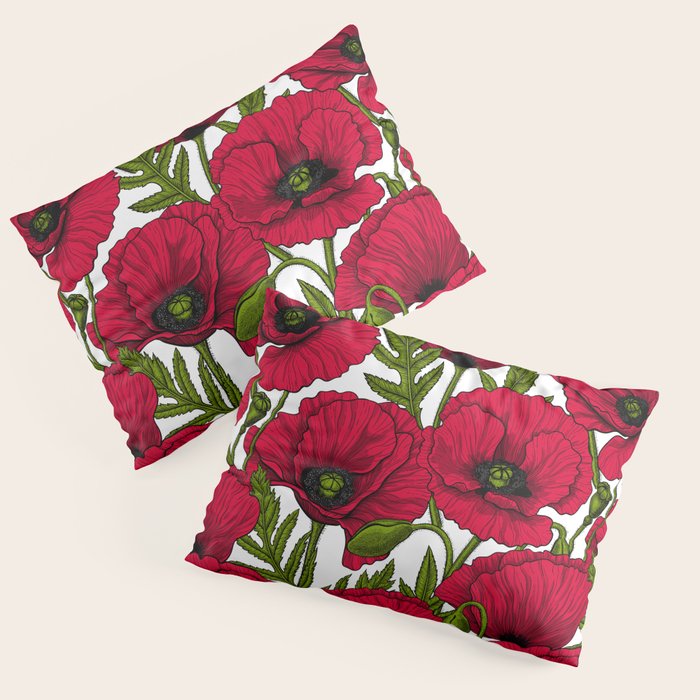Red Poppy garden 2 Pillow Sham Gallery Image 3