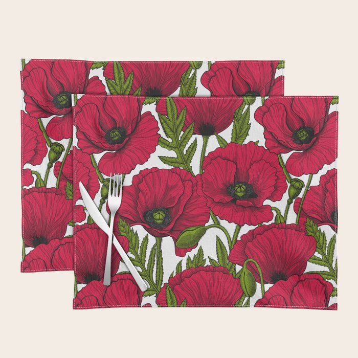 Red Poppy garden 2 Placemat Gallery Image 1