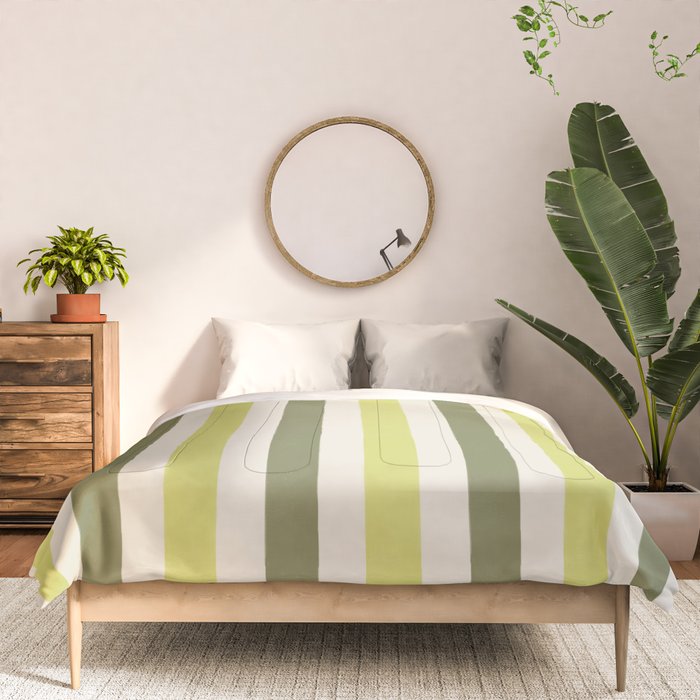 Textured Striped Pattern in Olive and Yellow Comforter Gallery Image 3