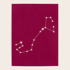 Scorpio Zodiac Star Constellation Line Art Magenta Pink Poster Gallery Image 4