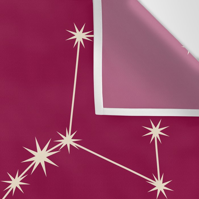 Scorpio Zodiac Star Constellation Line Art Magenta Pink Wall Tapestry Gallery Image 3