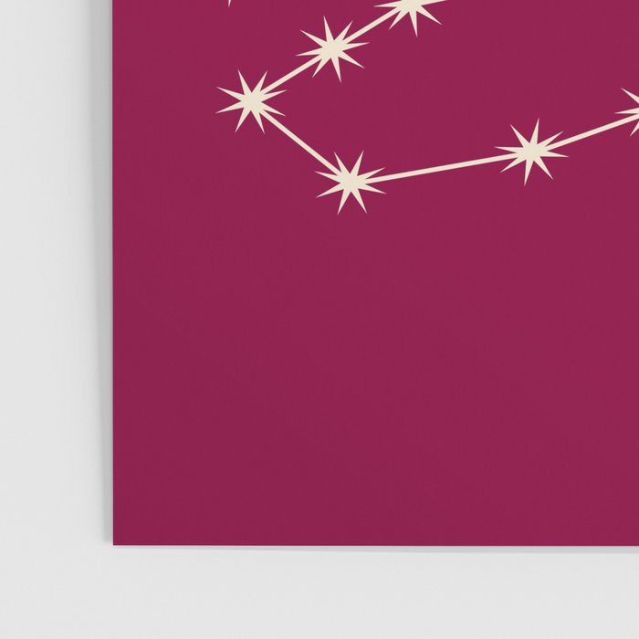 Scorpio Zodiac Star Constellation Line Art Magenta Pink Poster Gallery Image 3