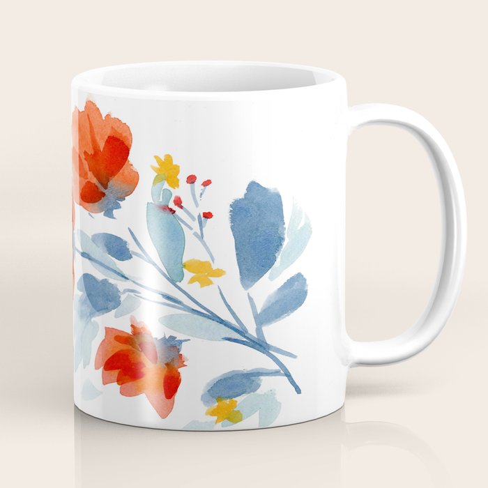 Watercolor Flowers Coffee Mug Gallery Image 1