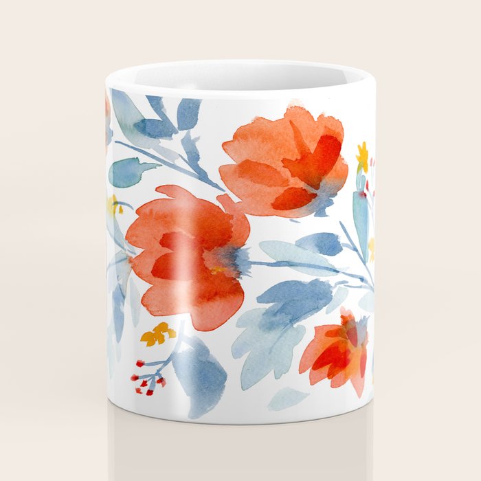 Watercolor Flowers Coffee Mug Gallery Image 4