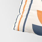 Abstract Shapes 76 in Orange and Navy Blue (Moon Phase Geometric Abstraction) Pillow Sham Gallery Image 4