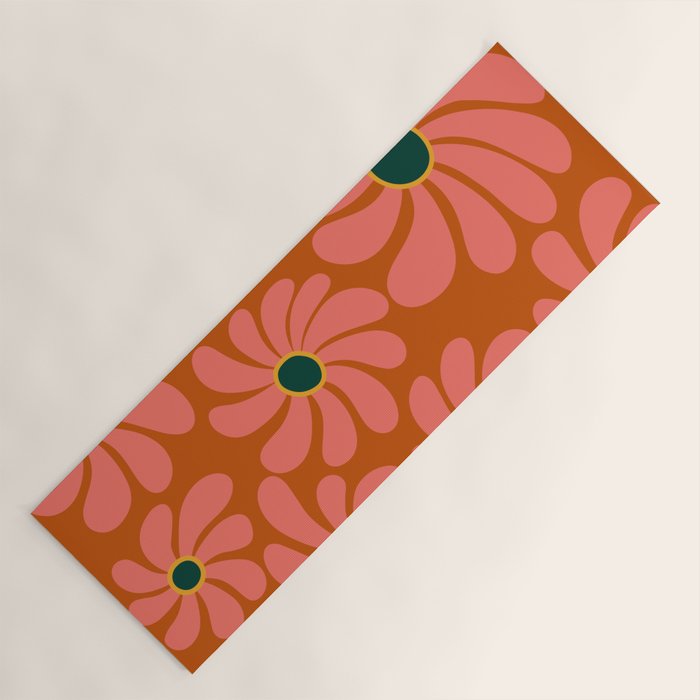 Retro Super Bloom - 70's Vibe Boho Colors Yoga Mat Gallery Image 1