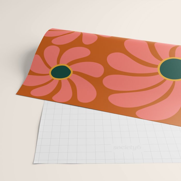 Retro Super Bloom - 70's Vibe Boho Colors Wrapping Paper Gallery Image 2