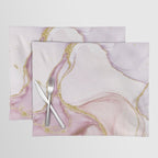 Blush Pink And Gold Alcohol Ink Marble Placemat Gallery Image 1