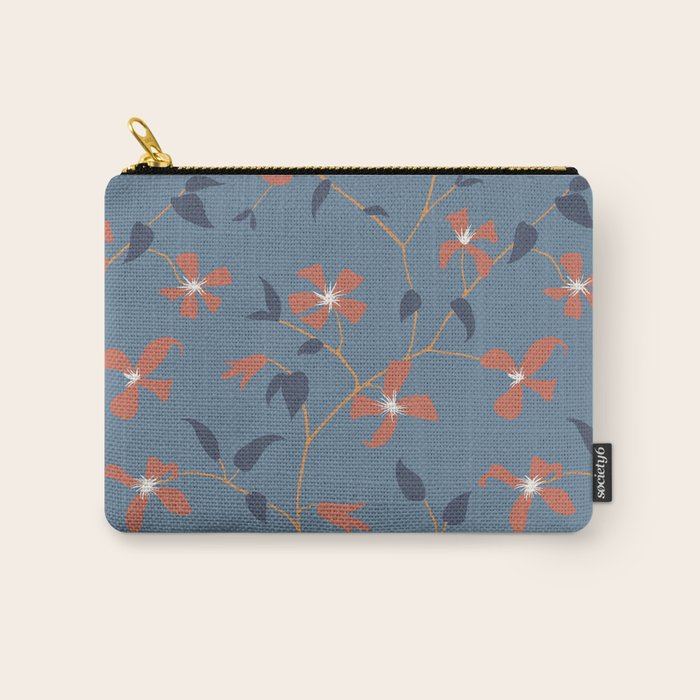 Floral Clematis Vine - Indigo Sunset Carry All Pouch Gallery Image 1