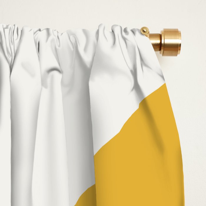 Bold Geometric Shapes Maximalism XII Golden Yellow Window Curtain Gallery Image 2