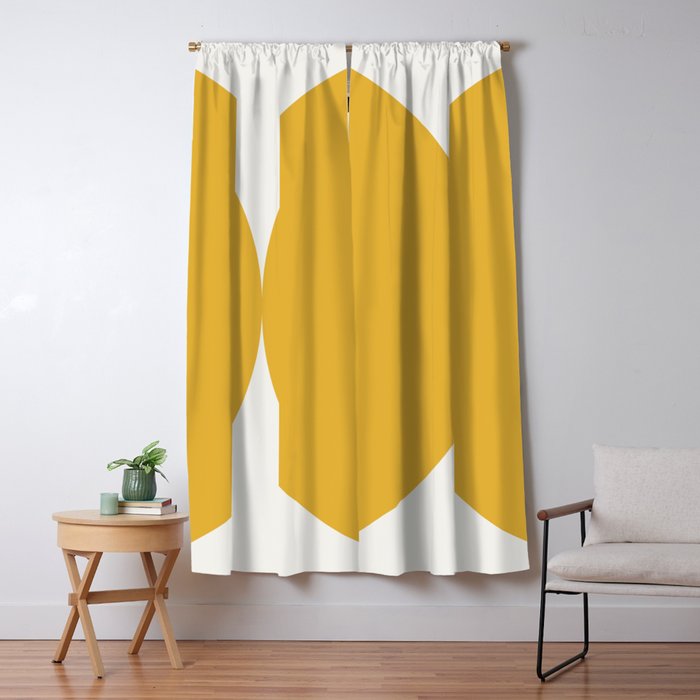 Bold Geometric Shapes Maximalism XII Golden Yellow Window Curtain Gallery Image 5