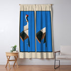 Stillness in Motion - Abstract Cranes in Blue Window Curtain Gallery Image 5