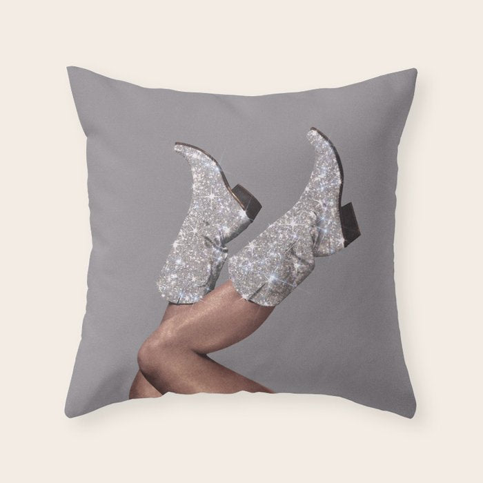 These Boots - Glitter After Hours Throw Pillow Gallery Image 1