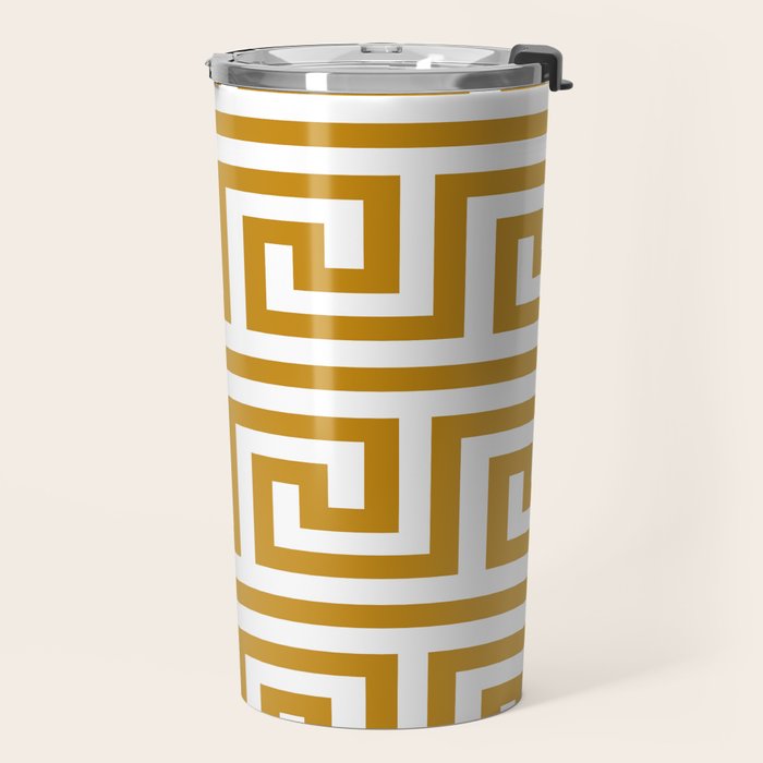 Gold Greek Key Travel Mug Gallery Image 2
