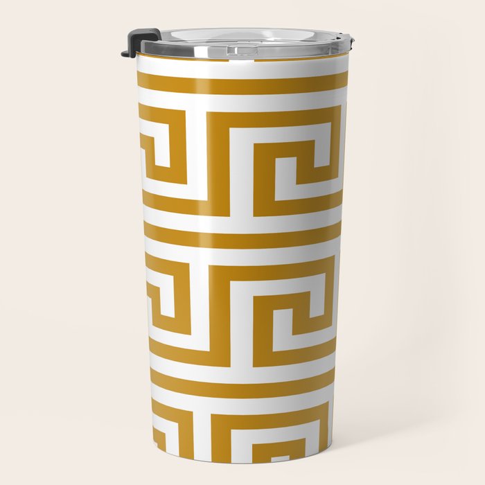 Gold Greek Key Travel Mug Gallery Image 3