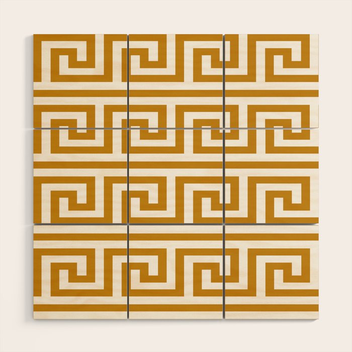Gold Greek Key Wood Wall Art Gallery Image 1