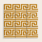 Gold Greek Key Wood Wall Art Gallery Image 1