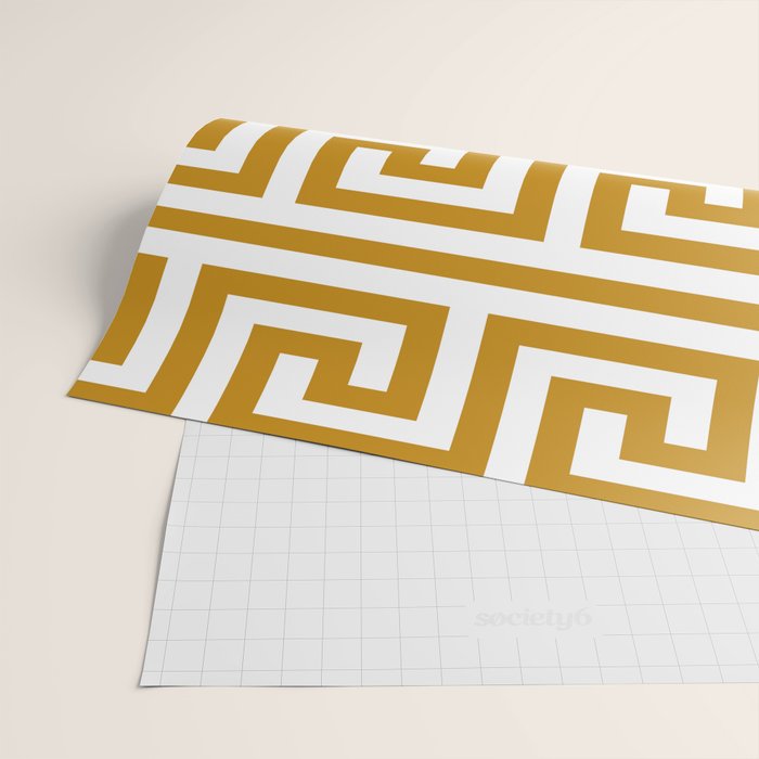Gold Greek Key Wrapping Paper Gallery Image 2