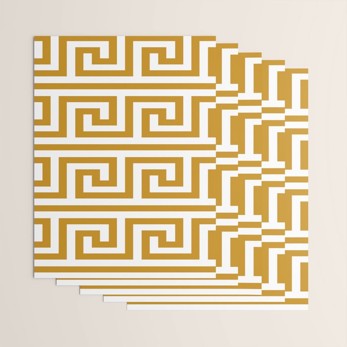 Gold Greek Key Wrapping Paper Gallery Image 3