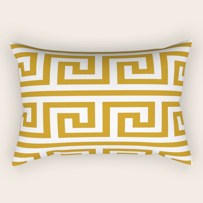Gold Greek Key Rectangular Pillow Gallery Image 1