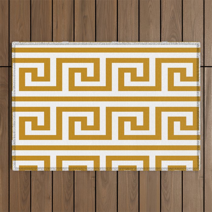 Gold Greek Key Outdoor Rug Gallery Image 1
